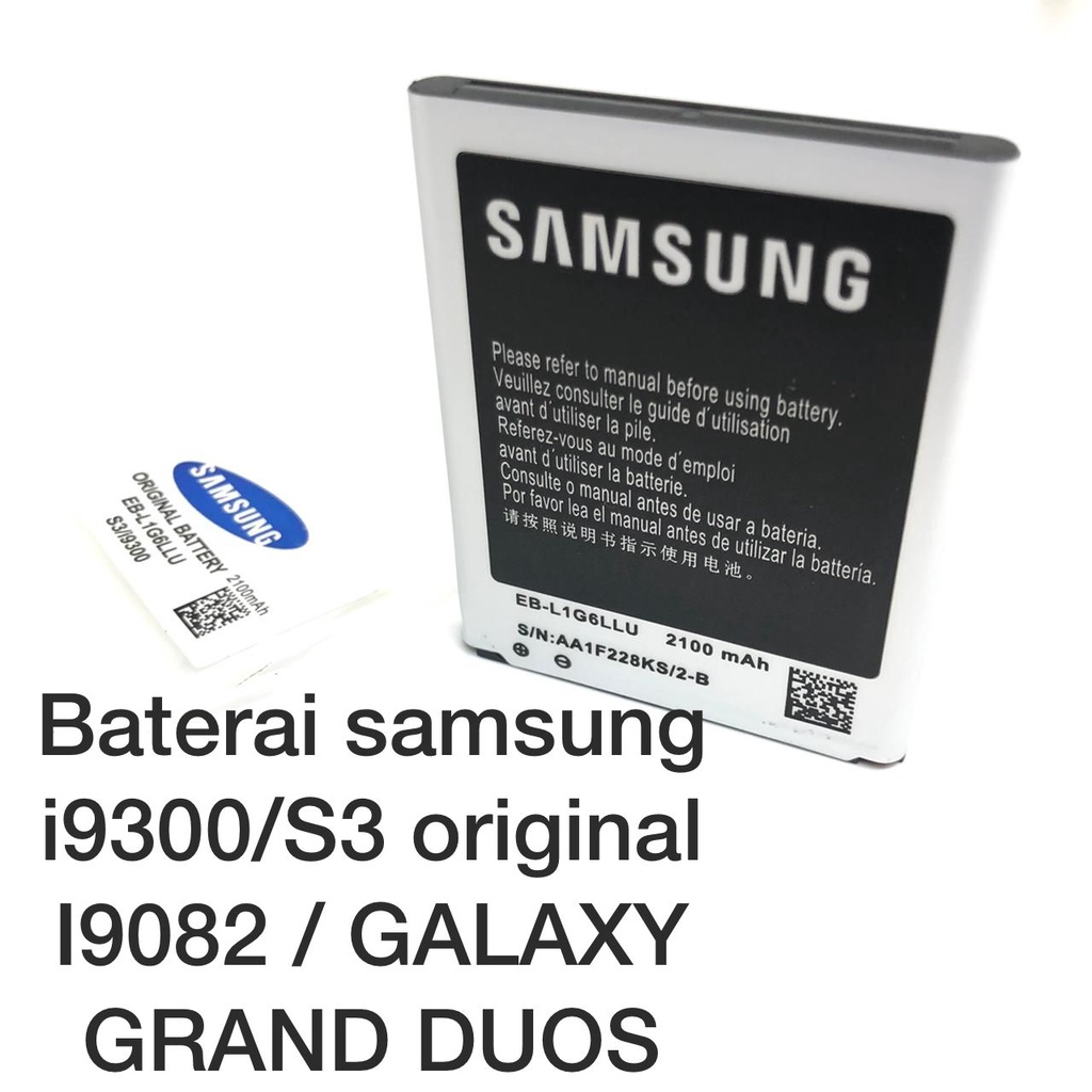 BATRE SAMSUNG GRAND DUOS i9080 i9082BATERAI  - GRAND NEO Plus i9060 i9060i - GALAXY S3 i9300 ORI NEW NON PACKING