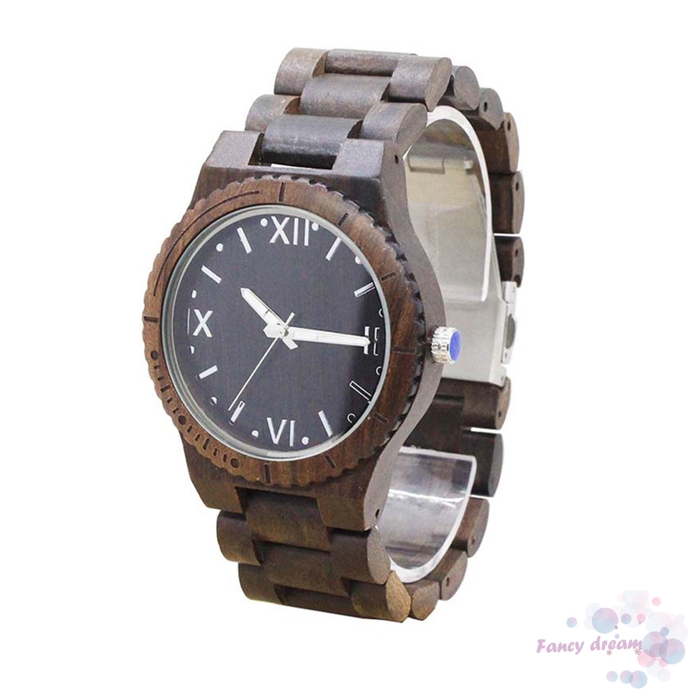 Tjw Jam  Tangan  Quartz Casual Kayu  Simple Strap Kayu  untuk 