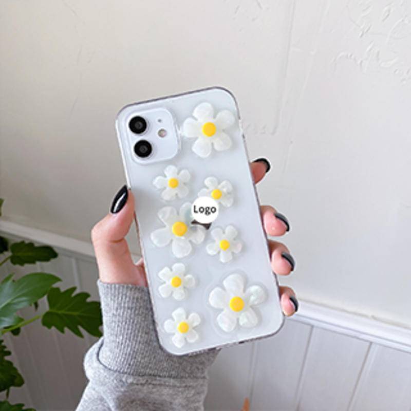 Soft Case TPU Transparan Motif Bunga Aster Untuk iPhone 13 12 11 Pro MAX Mini X XS MAX XR SE 2022 2020 7 8 Plus