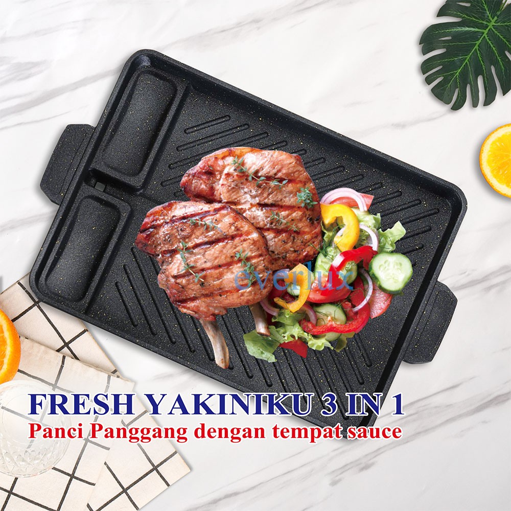 Grill Fresh Yakiniku Pan Alat Panggang Steak FISH Panci Barbeque