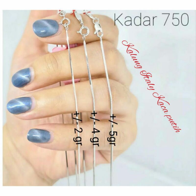 Kalung italy kaca emas asli kadar 750/700 dewasa gold dan putih