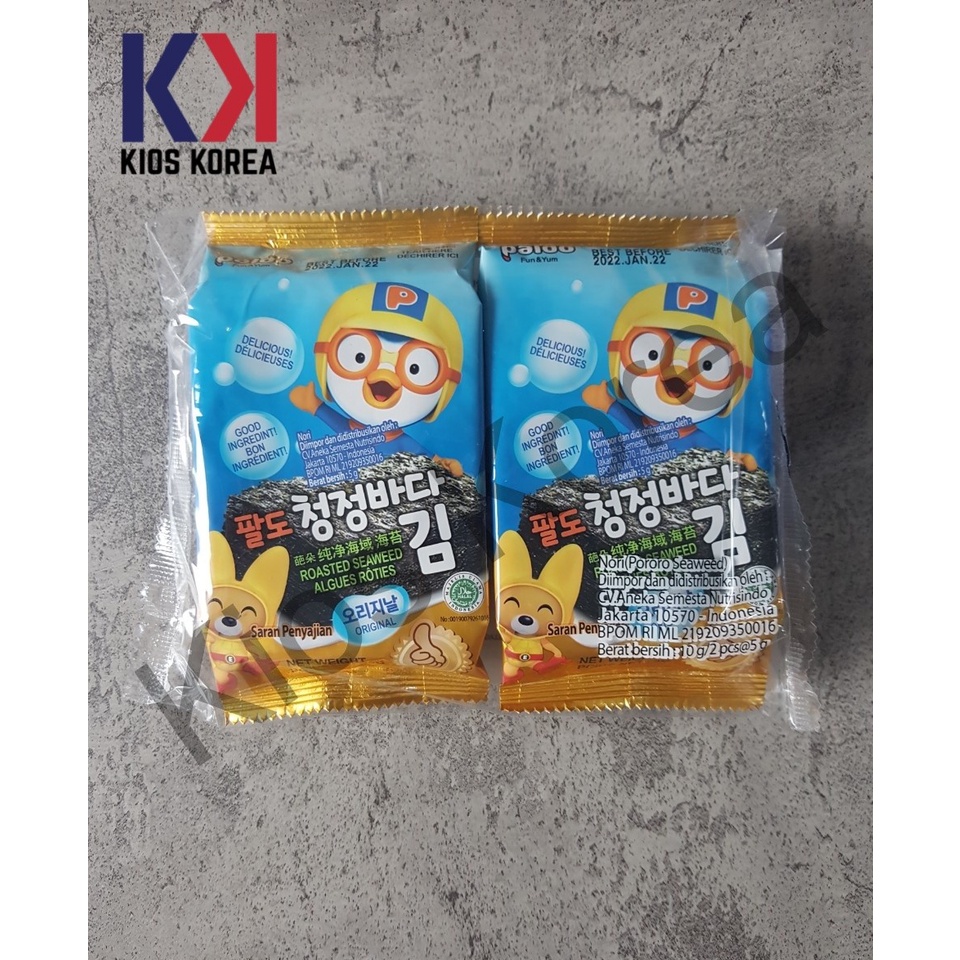 

Paldo Pororo Roasted Seaweed Nori - Rumput Laut Panggang Siap Makan 10gr (Isi 2)