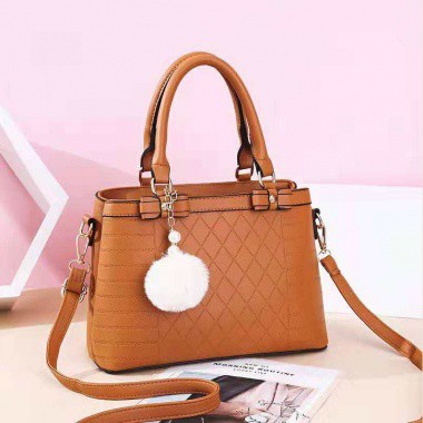 BQ 2730 RISCE TAS HAND BAG GANTUNGAN POM POM WHITE IMPORT WANITA CEWEK PEREMPUAN JAKARTA BATAM