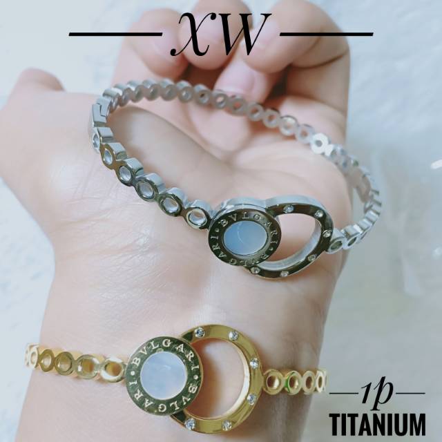 Gelang titanium gold G01020