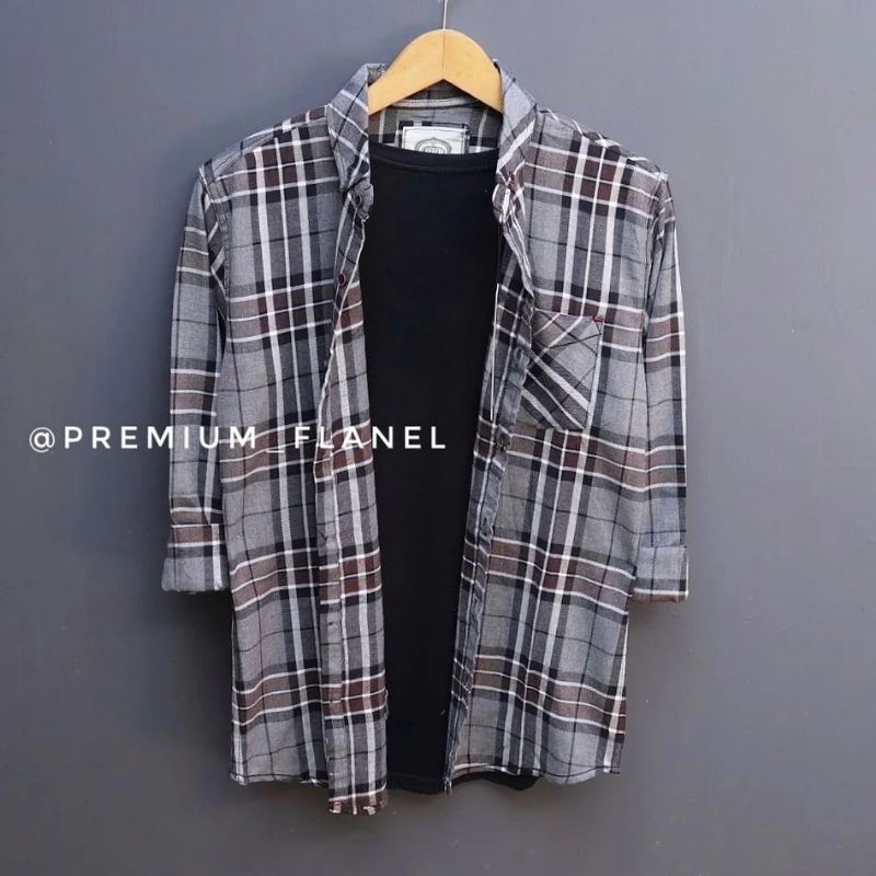 Jual kemeja flanel eighty eight/kemeja flanel slimfit/casual/kemeja