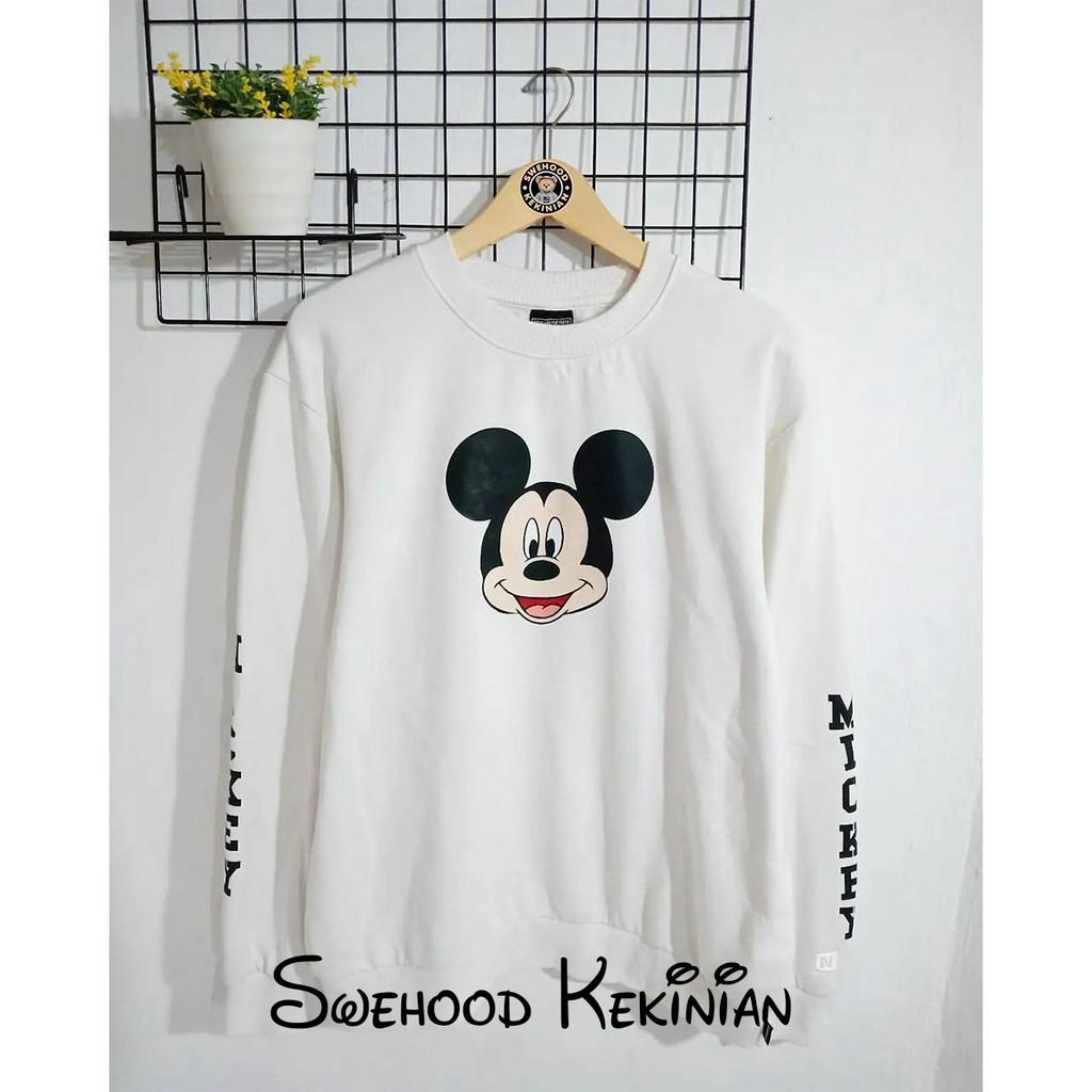 MICKEY CREWNECK GEMOY PREMIUM Sweatshirt Sweater Crewnek Wanita Kekinian Fashion Outfit Ootd Korean Style Cewek Sweter Krunek Remaja Lucu Model Terbaru Bahan Fleece Tebal LD 110 PB 65