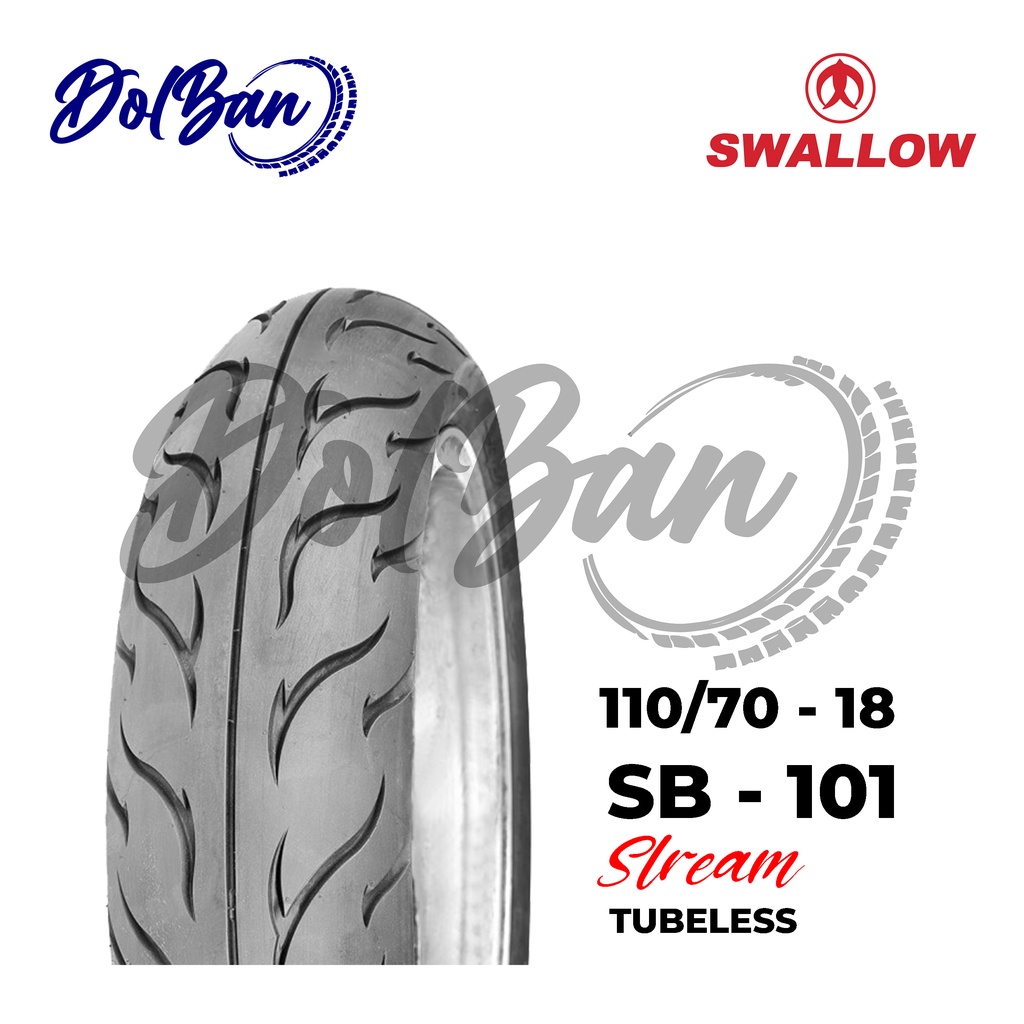 BAN LUAR MOTOR SWALLOW 110/70-18 RING 18 SB-101 STREAM TUBELESS