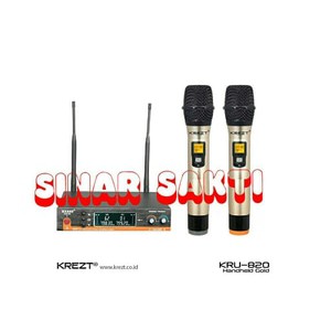 Murah Mic Wireless Krezt KRU 820 ( Edition Gold ) Multi Channel