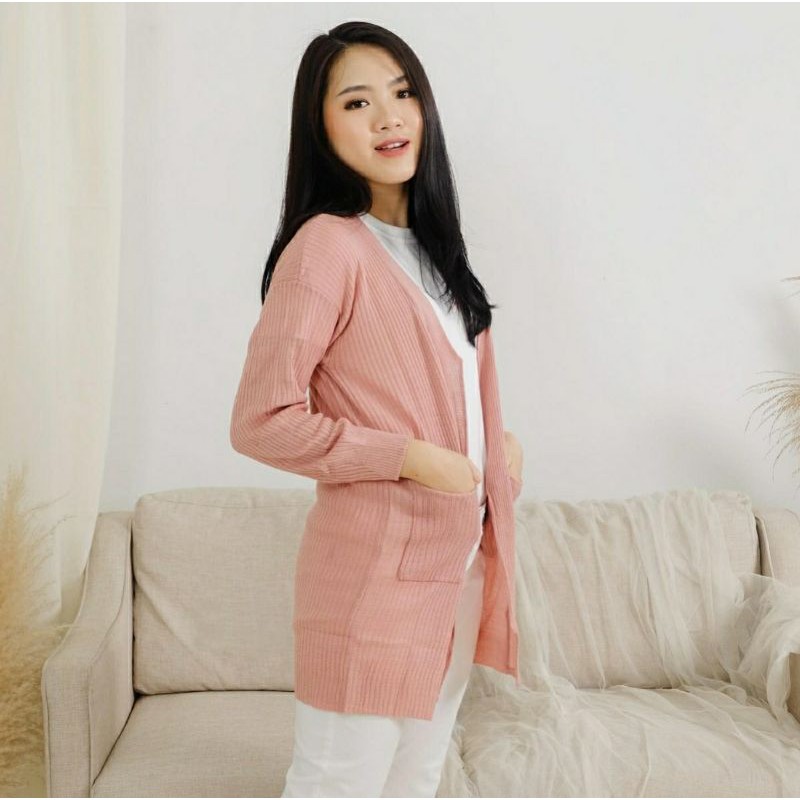 Maida Long Knit Cardigan Premium