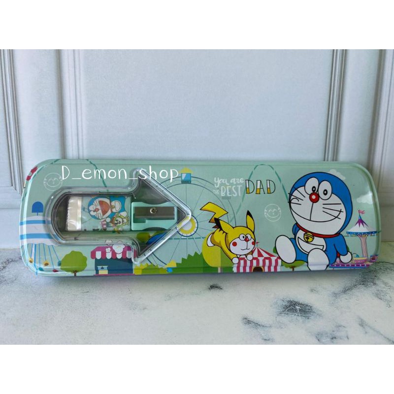 

Tempat Pensil doraemon + alat tulis set / Kotak pensil doraemon / Alat tulis / kotak pensil kaleng