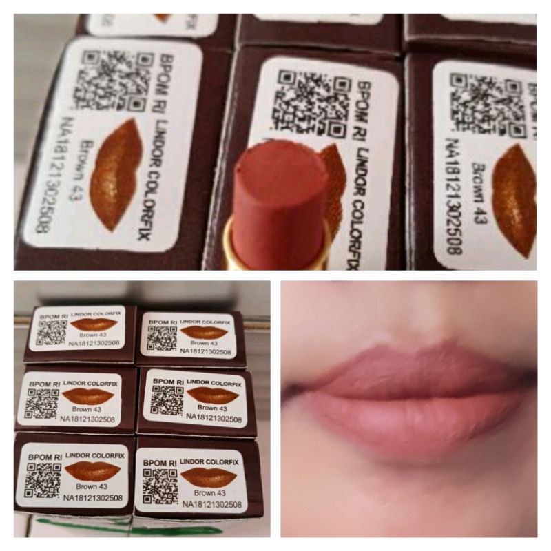 Lipstick Lindor Colorfik Original BPOM Khusus no 43 Merah Bata