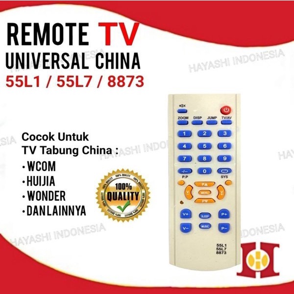 Remote Remot TV Ganti Mesin Cina China Tabung Wcom Wonder 55L