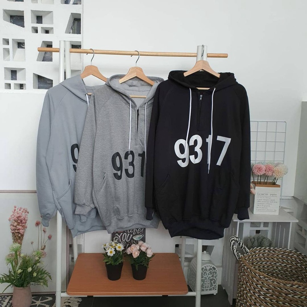 Hoodie Zipper 9317 XXL Atasan Wanita Pria Hoodie Resleting Terbaru