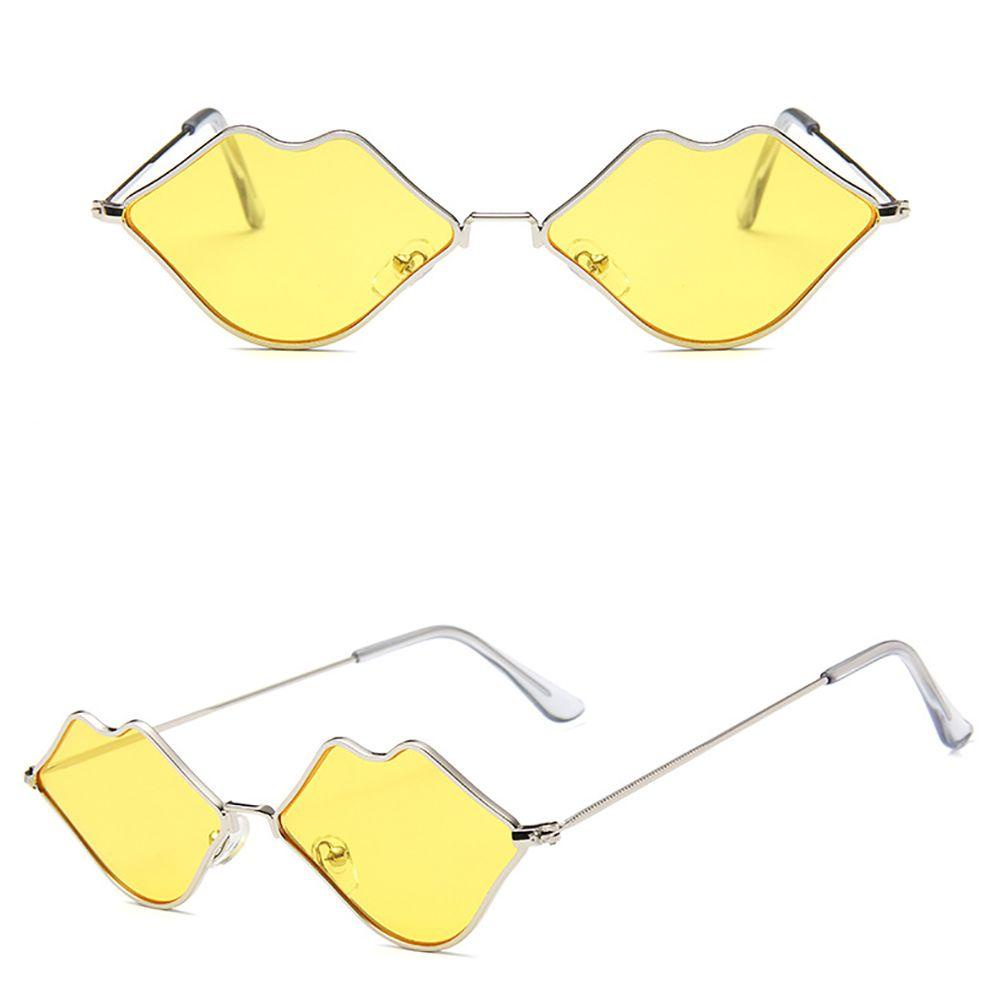 Mxbeauty Lips Sunglasses Retro Geometrical Simple Kacamata Perlindungan Anti Radiasi Kacamata Bingkai Logam Pria Wanita Kacamata Anti Radiasi Untuk Wanita Sale Eyewear Women Glasses