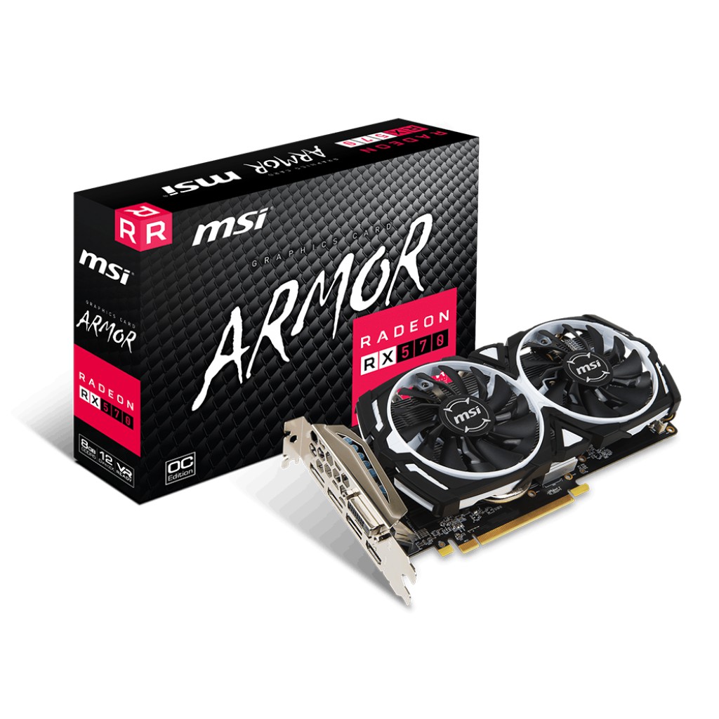 VGA MSI Radeon RX570 Armor 8GB GDDR5 OC