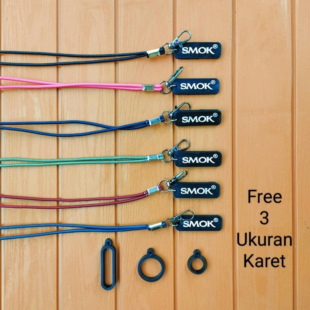 

((BISA COD)) tali lanyard / lanyard pods / lanyard / gantungan pods tali / free karet 3pcs / kalung pria / smok