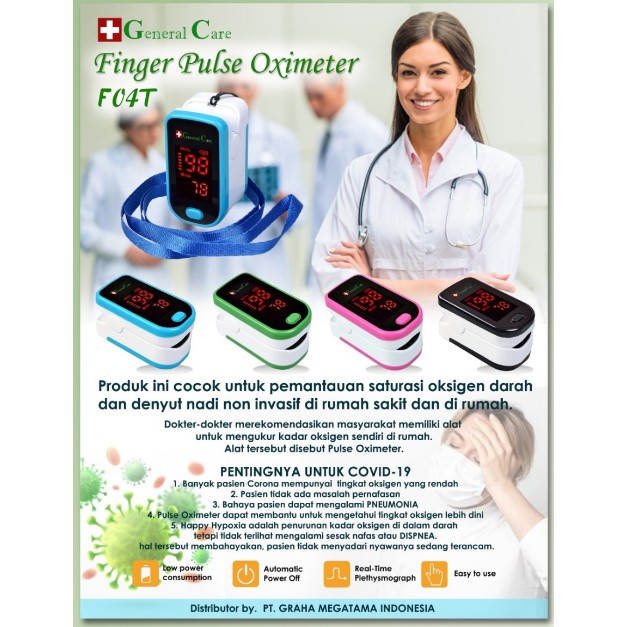 Oximeter General Care Pengukur detak Jantung Finger Pulse Oxymeter