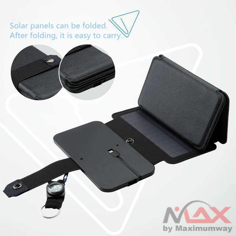 Charger tenaga matahari Solar Panel Portable 5 Folding USB Port 9W 5V HP mobil handphon aksesoris Charging phone Portable Solar Panel Charger Foldable 10W Solar Charger 5V 2A USB Output Folding Solar Panels For Mobile Phones Outdoor Camping