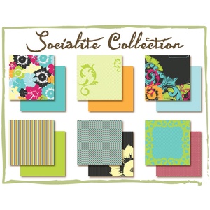 

12x12 Paket Kertas Scrapbooking "Socialite" (6 lembar & 1 diecut)