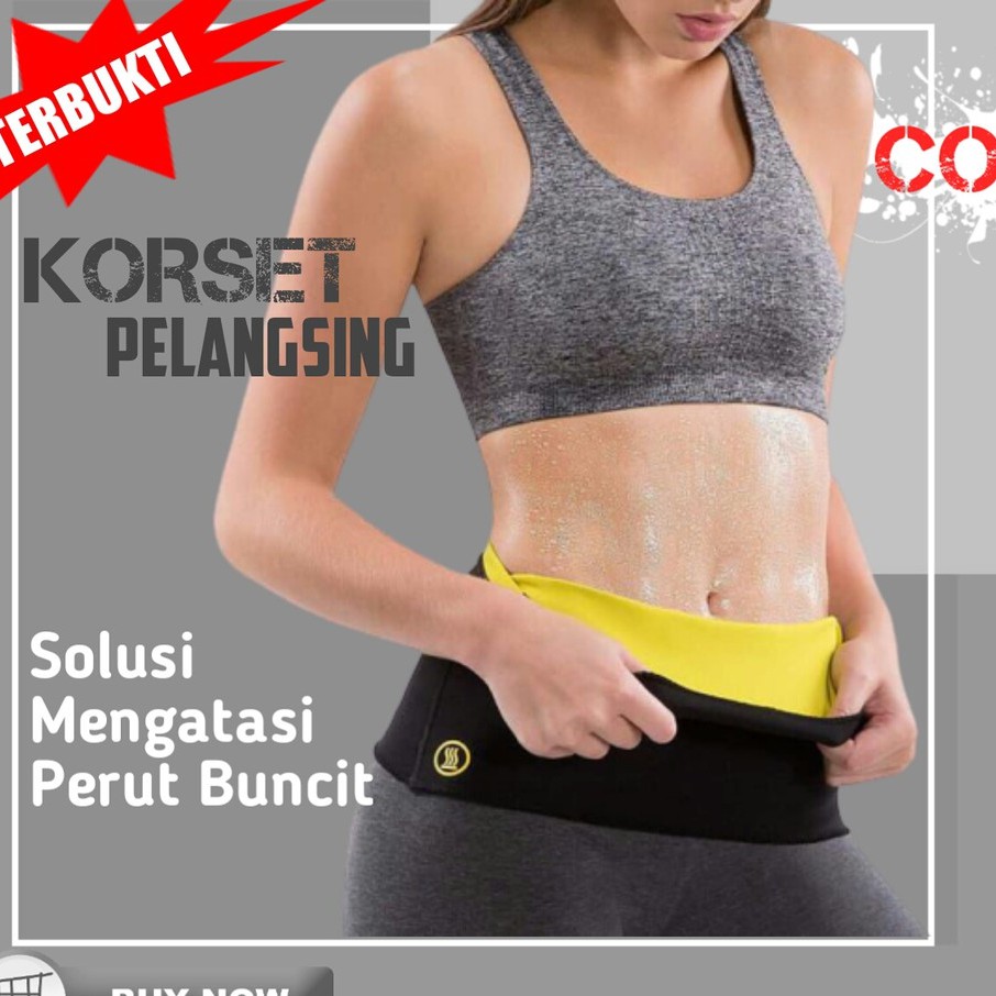 KORSET PENGECIL PERUT PEMBAKAR LEMAK CORSET PELANGSING  PRIA WANITA HOT SHAPERS