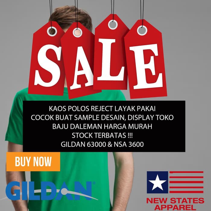 SALE PROMO KAOS POLOS GILDAN & NSA JENIS SOFTSTYLE REJECT LAYAK PAKAI