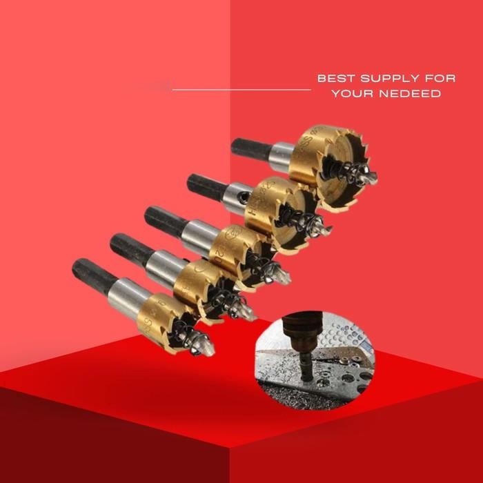 MATA BOR PELUBANG BESI KAYU PLASTIK METAL HOLESAW CARBIDE HSS 5 SET