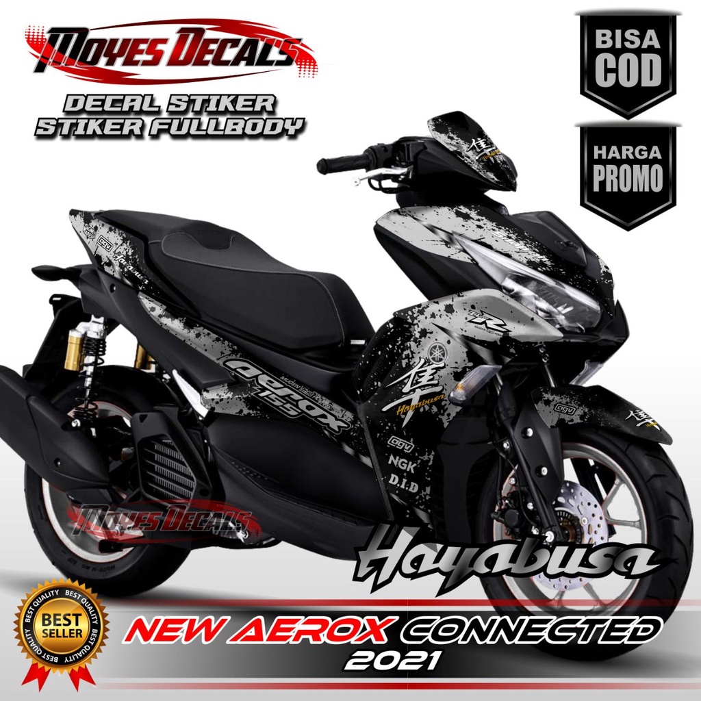 decal new aerox connected 2021 fullbody stiker decal motor aerox 155 connected 2021 full body