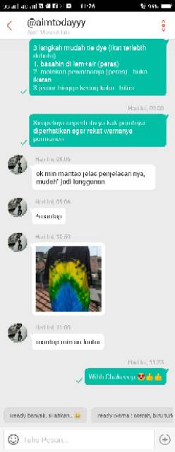 Ecer pewarna tiedye kit 250ml botol runcing Tie dye 1 botol pekat/pastel