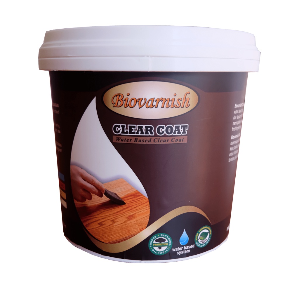Pernis Kayu Top Coat Waterbased | Biovarnish Clear Coat 1kg