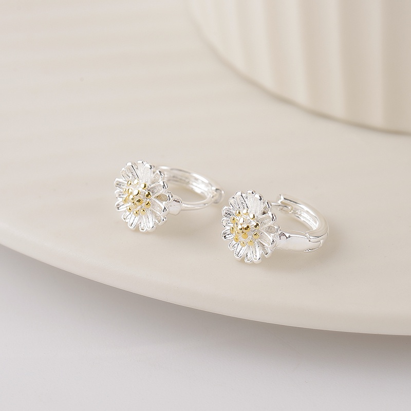 Anting Tusuk Sterling Silver 925 Model Bunga Chrysanthemum Untuk Wanita