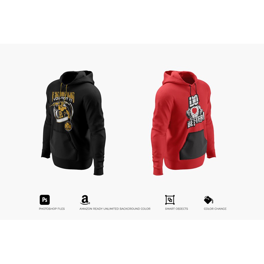 Mens Hoodie Mockups - Photoshop