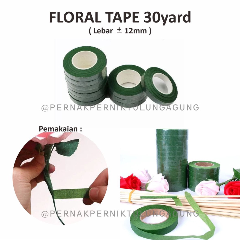 

Floral Tape 30 yard - Solasi Bunga / Solasi Hijau Tangkai Bunga