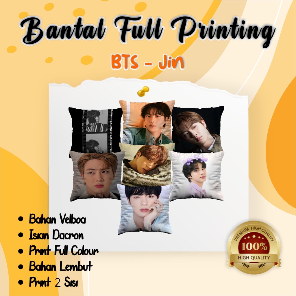[ SEOK JIN BTS ]  Bantal BTS Seok Jin Bangtan Print 2 sisi Pillow Bantal Sofa Unik Merchandise KPOP 