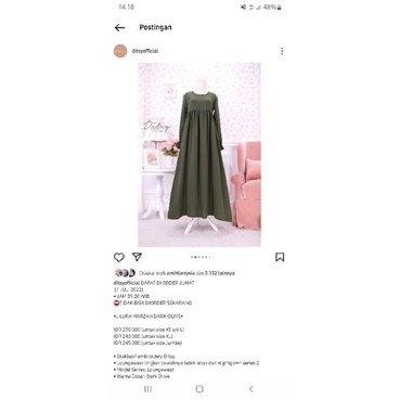 ditsy lilura marzan dark olive jumbo xxl preloved,