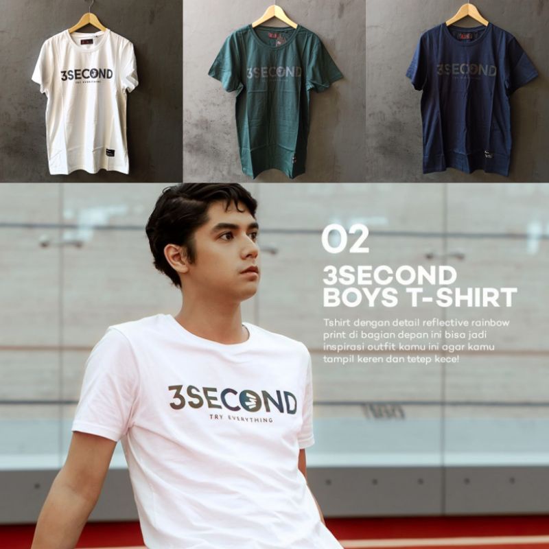 KAOS 3SECOND REFLECTIVE RAINBOW ORIGINAL 100 % WARNA PUTIH HIJAU TOSCA DAN NAVY