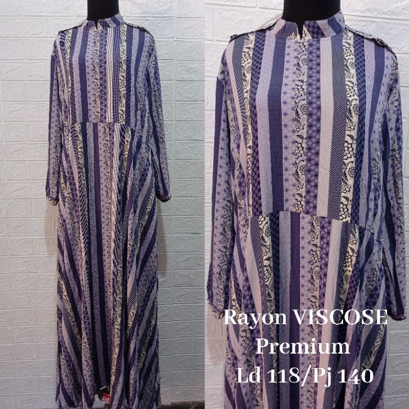 GAMIS SALUR RAYON VISCOSE/GAMIS SAYA BASIC RAYON MOTIF SALUR