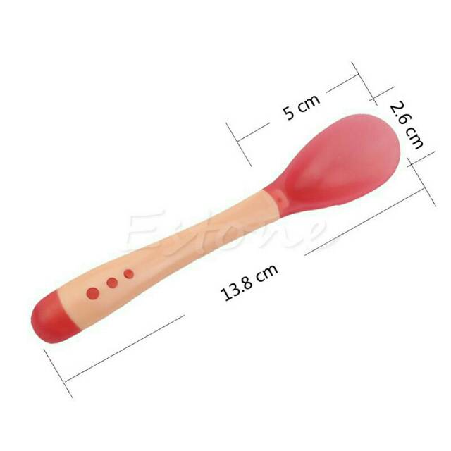 Sendok makan silikon bayi anak soft silicone spoon sensor panas