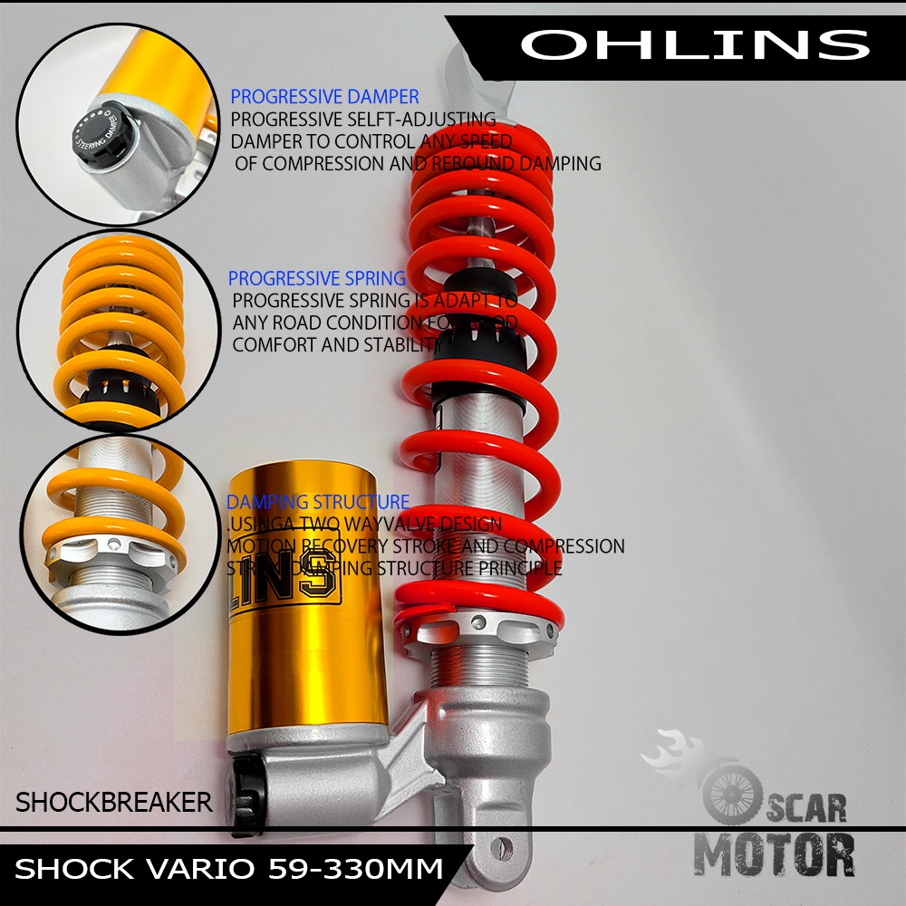 SHOCKBREAKER OH TABUNG CNC NEW STELAN BAWA MATIC HONDA UNIVERSAL 330MM motor