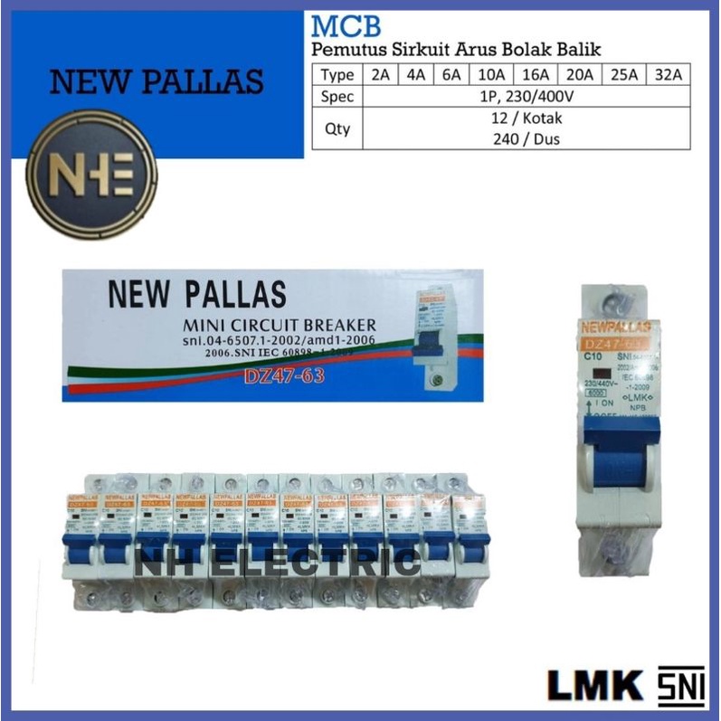 Mcb 16a New Pallas - Mcb 16 Ampere New Pallas - Mcb 16a 1phase New Pallas SNI