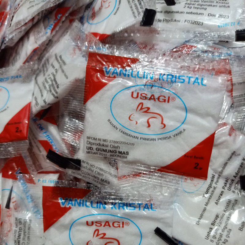 

Vanili Bubuk Sachet / Vanilli Bubuk / Vanilin Bubuk / Perisa Vanila Bubuk Usagi 2gr