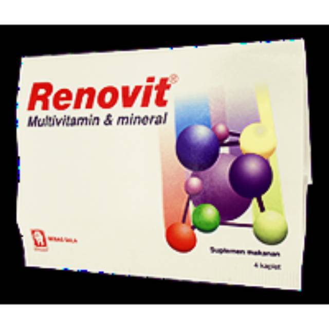 Renovit 1 strip isi 4 kaplet Multivitamin dan Mineral BEBAS GULA Konimex