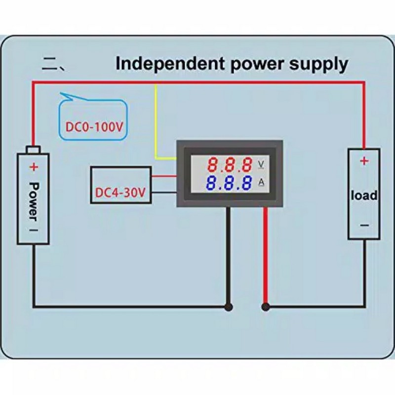 VoltMeter Digital Mini DC 0-100V 10A Ampere Volt Meter Tampilan Ganda Ammeter