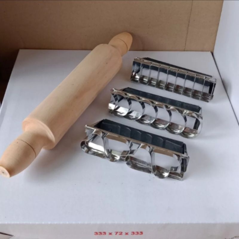 1 set rollingpin dan 3 pcs kastenggel berbeda bentuk