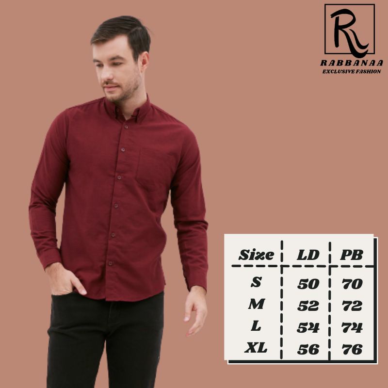 Kemeja Polos Katun Kantor Formal Lengan Panjang Pria / kemejapria/kemejapolos/kemeja