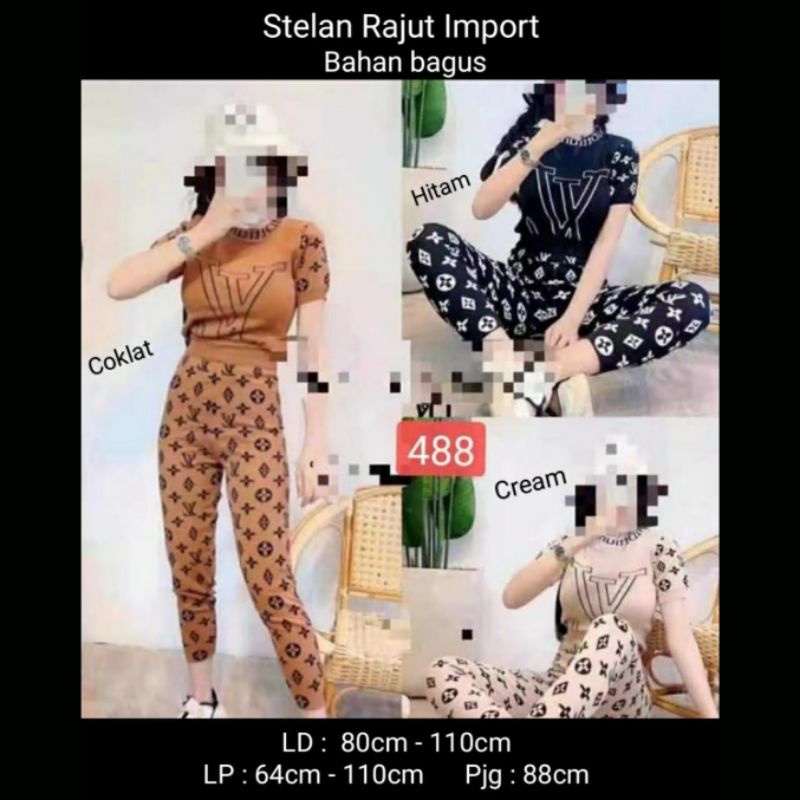 SETELAN RAJUT LV/ RAJUT IMPORT/ RAJUT ADEM/ SIZE LD 80cm-110cm/ WARNA COKLAT BROWN/ COD
