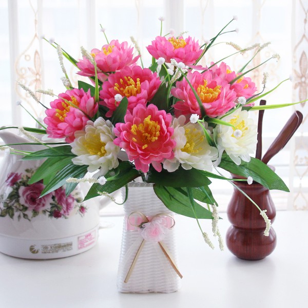 Basket Vase Flower - Bunga Rose Plastik Pajangan Hiasan Rumah Vase PVC