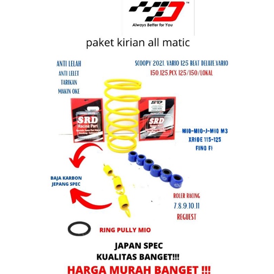 PAKET KIRIAN CVT Nmax upgrade tenaga matic yamaha lexi aerox  per cvt Racing SRD
