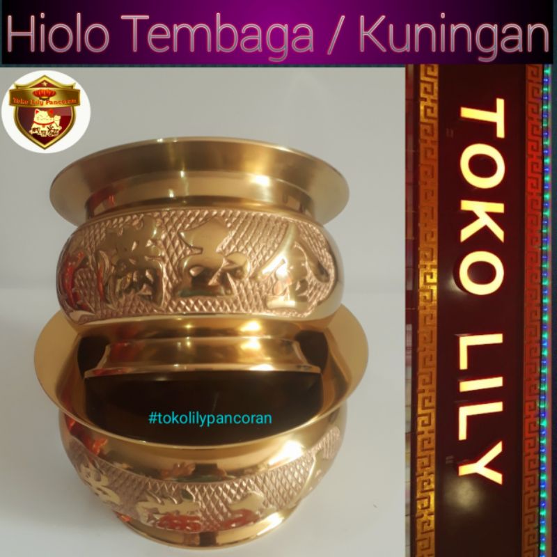 Tempat Dupa Hiolo Kuningan Tembaga Altar Sembahyang