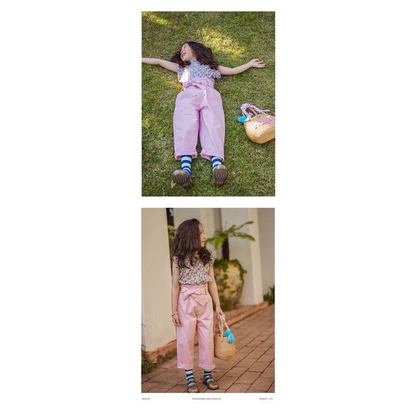 (LOLI-JKT) BS-231 SET ANAK CEWEK BUNGA PINK PANTS IZE 100-140