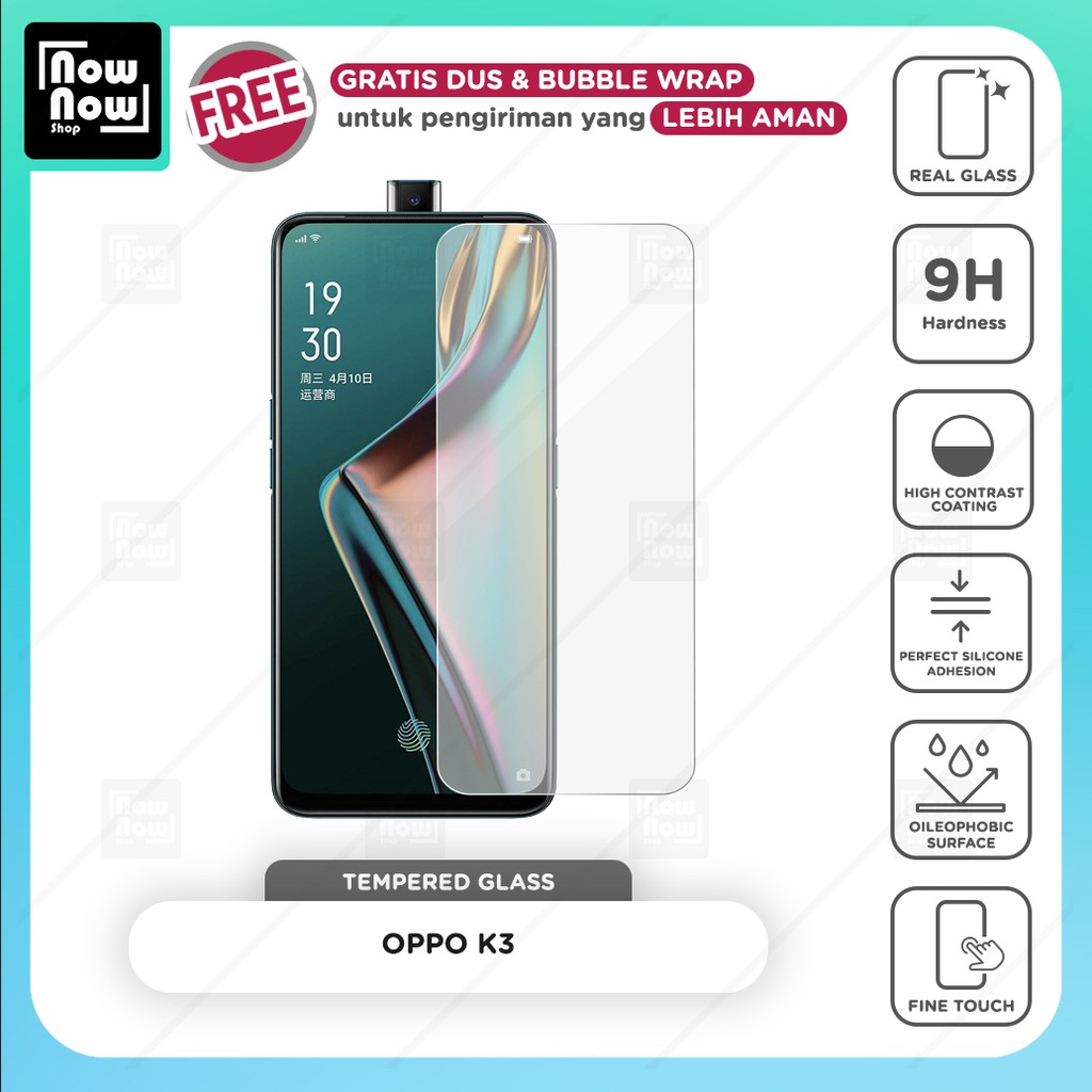 Tempered Glass Anti Gores Oppo K3 Screen Guard Protector 9H Kaca Temperglass